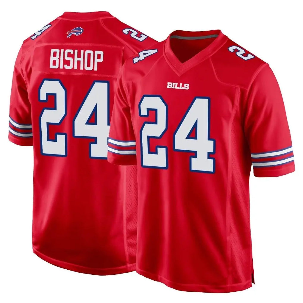 B.Bills #24 Cole Bishop Player Red Home Game Ndoa Stitched Jerseys