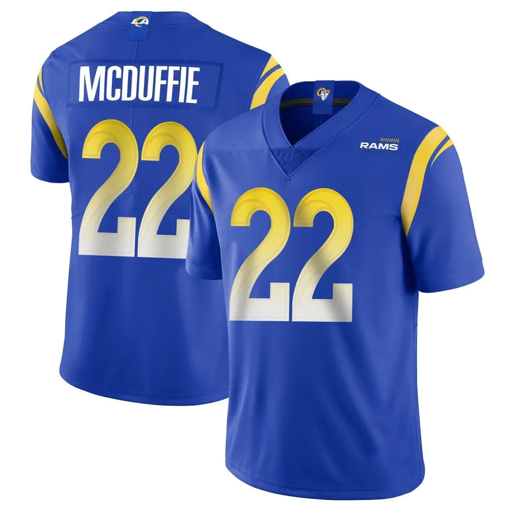 LA.Rams #22 Trent McDuffie Player Royal Limited Vapor Untouchable Home Game Ndoa Stitched Jerseys