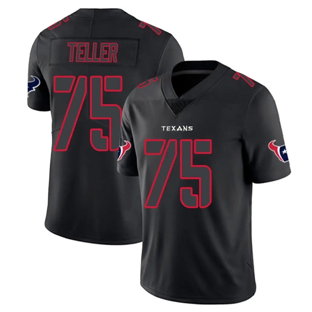 H.Texans #75 Wyatt Teller Player Black Impact Limited Game Ndoa Stitched Jerseys