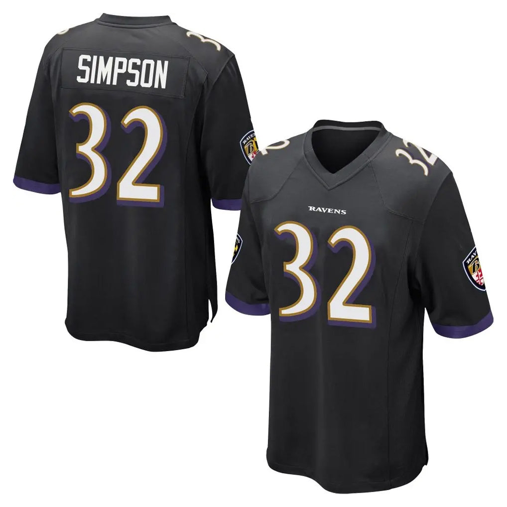 B.Ravens #32 Trenton Simpson Player Black Home Game Ndoa Stitched Jerseys