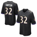 B.Ravens #32 Trenton Simpson Player Black Home Game Ndoa Stitched Jerseys