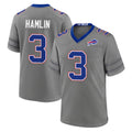 B.Bills #3 Damar Hamlin Player Gray Nickel City Home Game Stitched Jerseys