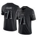 B.Ravens #71 Olaivavega Ioane Player Black RFLCTV Limited Ndoa Stitched Jerseys