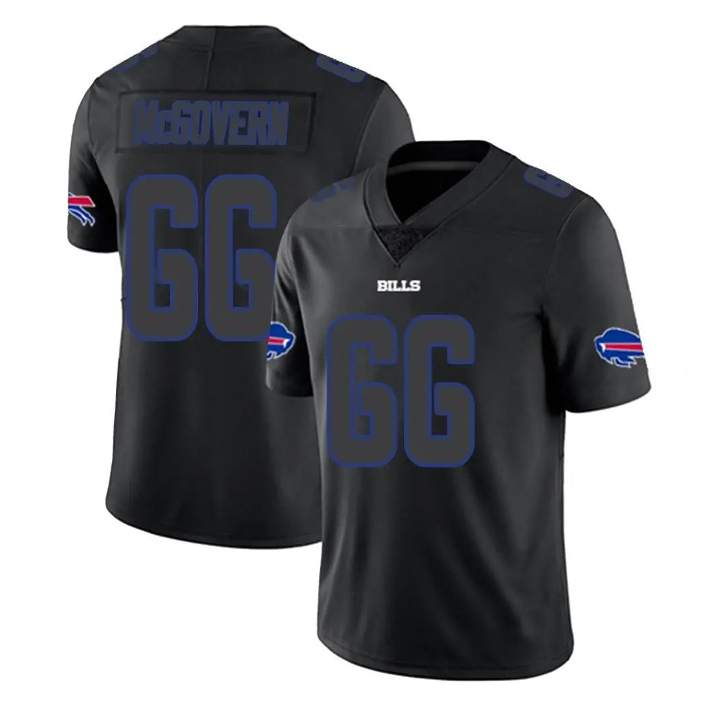 B.Bills #66 Connor McGovern Player Black Impact Limited Home Game Ndoa Stitched Jerseys