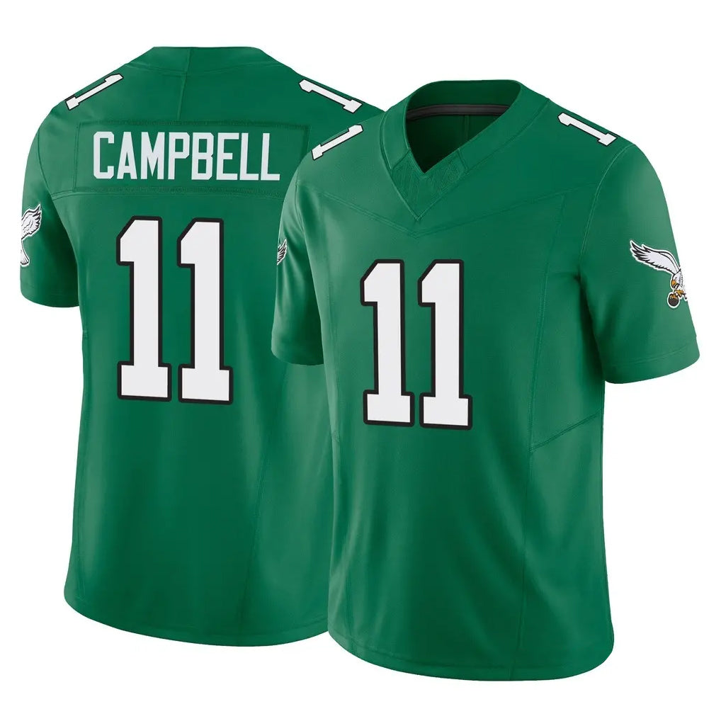 P.Eagles #11 Jihaad Campbell Player Green Kelly Alternate Vapor F.U.S.E. Home Game Ndoa Stitched Jerseys