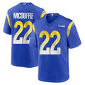 LA.Rams #22 Trent McDuffie Player Royal Home Game Ndoa Stitched Jerseys