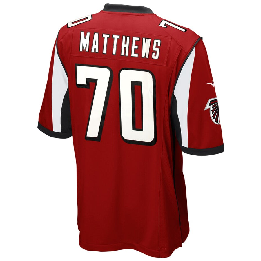A.Falcons #70 Jake Matthews Player Red Game Ndoa Stitched Jerseys