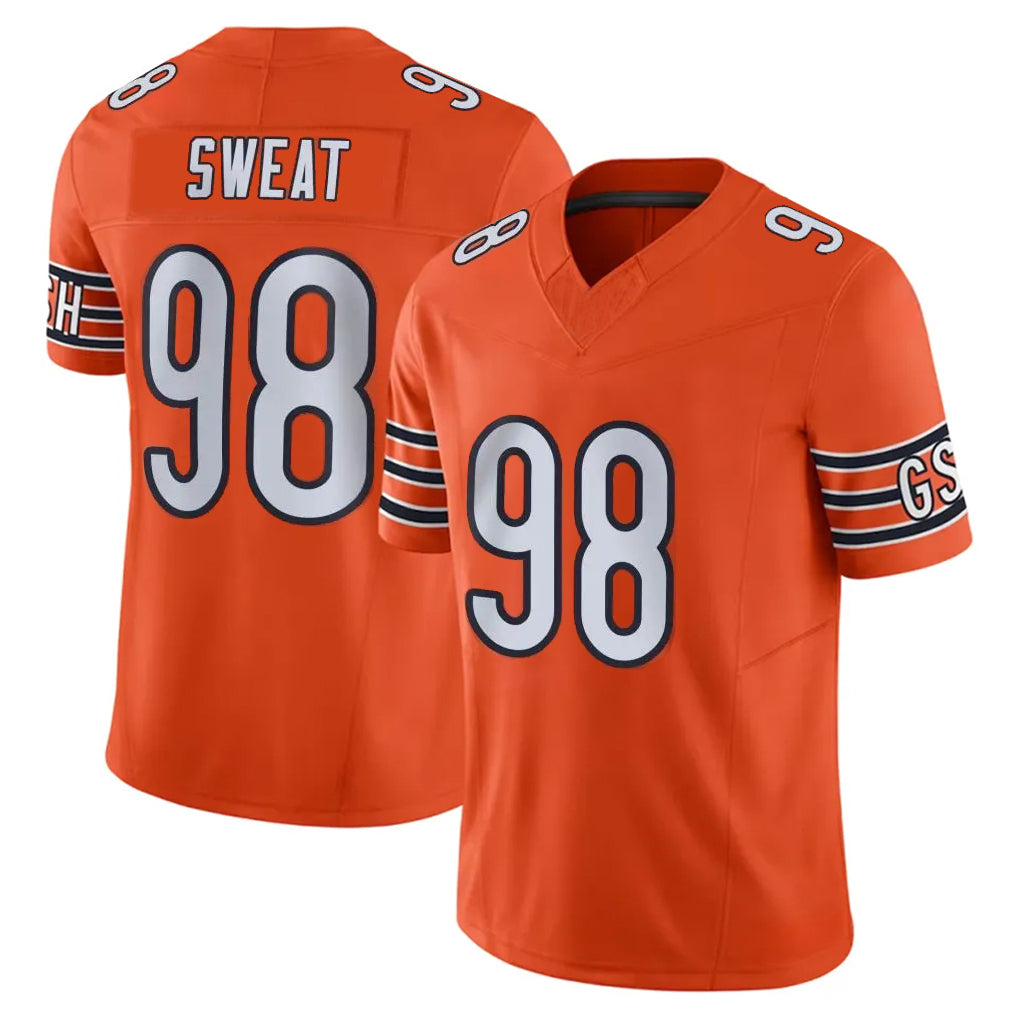 C.Bears #98 Montez Sweat Player Orange Vapor F.U.S.E. Limited Home Game Ndoa Stitched Jerseys