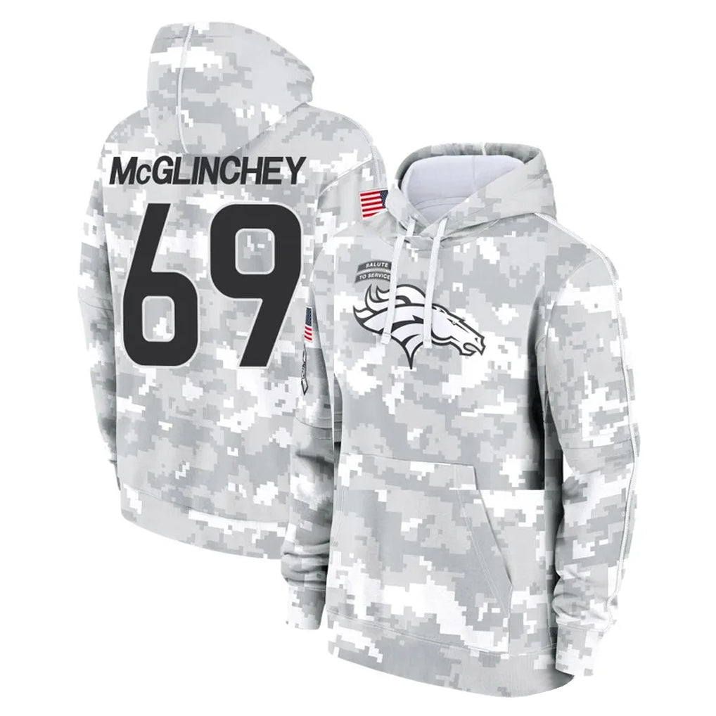 D.Broncos #69 Mike McGlinchey Player Arctic Camo Salute to Service Hoodies Limited Game Ndoa Stitched Jerseys