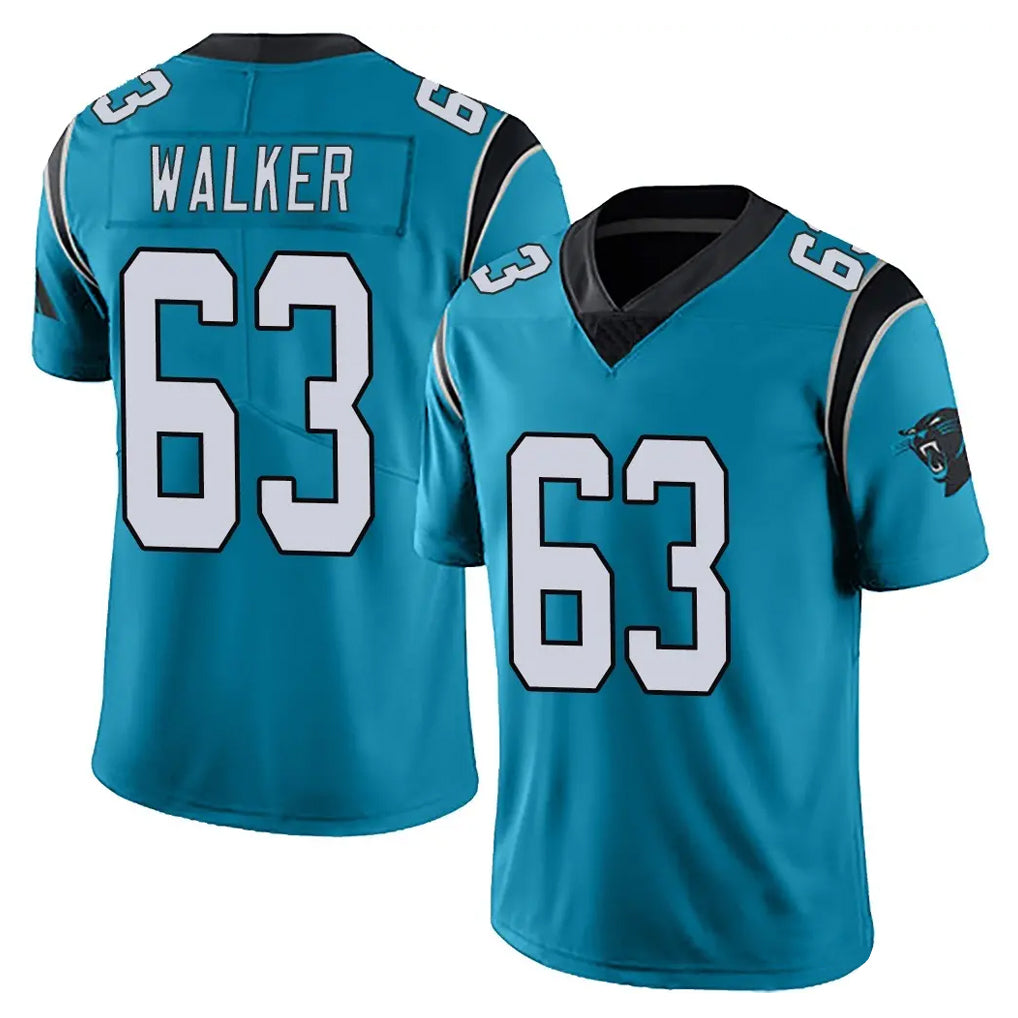 C.Panthers #63 Rasheed Walker Player Blue Vapor Untouchable Limited Game Ndoa Stitched Jerseys