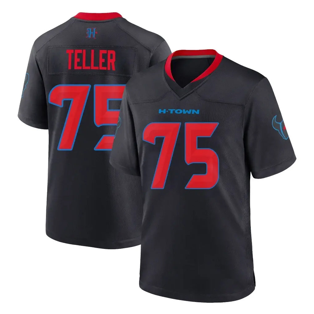 H.Texans #75 Wyatt Teller Player Navy 2nd Alternate Home Game Ndoa Stitched Jerseys