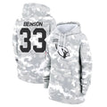A.Cardinals #33 Trey Benson Player Arctic Camo Salute to Service Hoodies Ndoa Stitched Jerseys