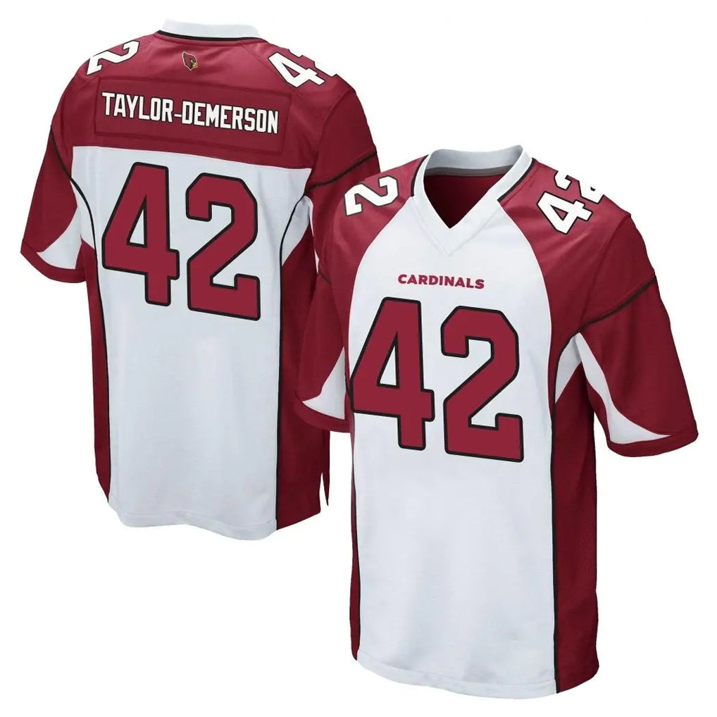 A.Cardinals #42 Dadrion Taylor-Demerson Player White Cardinal Home Game Ndoa Stitched Jerseys