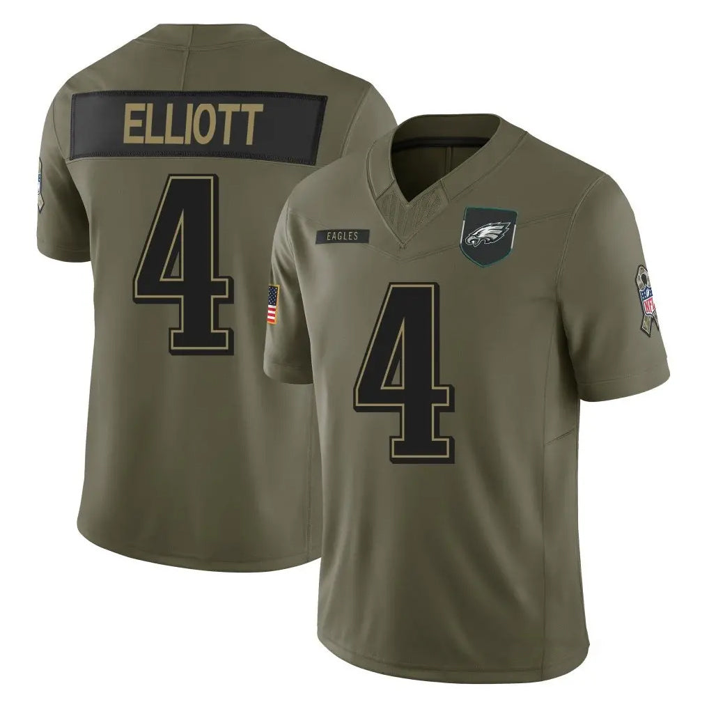 P.Eagles #4 Jake Elliott Player Olive 2025 Salute To Service Limited Ndoa Stitched Jerseys