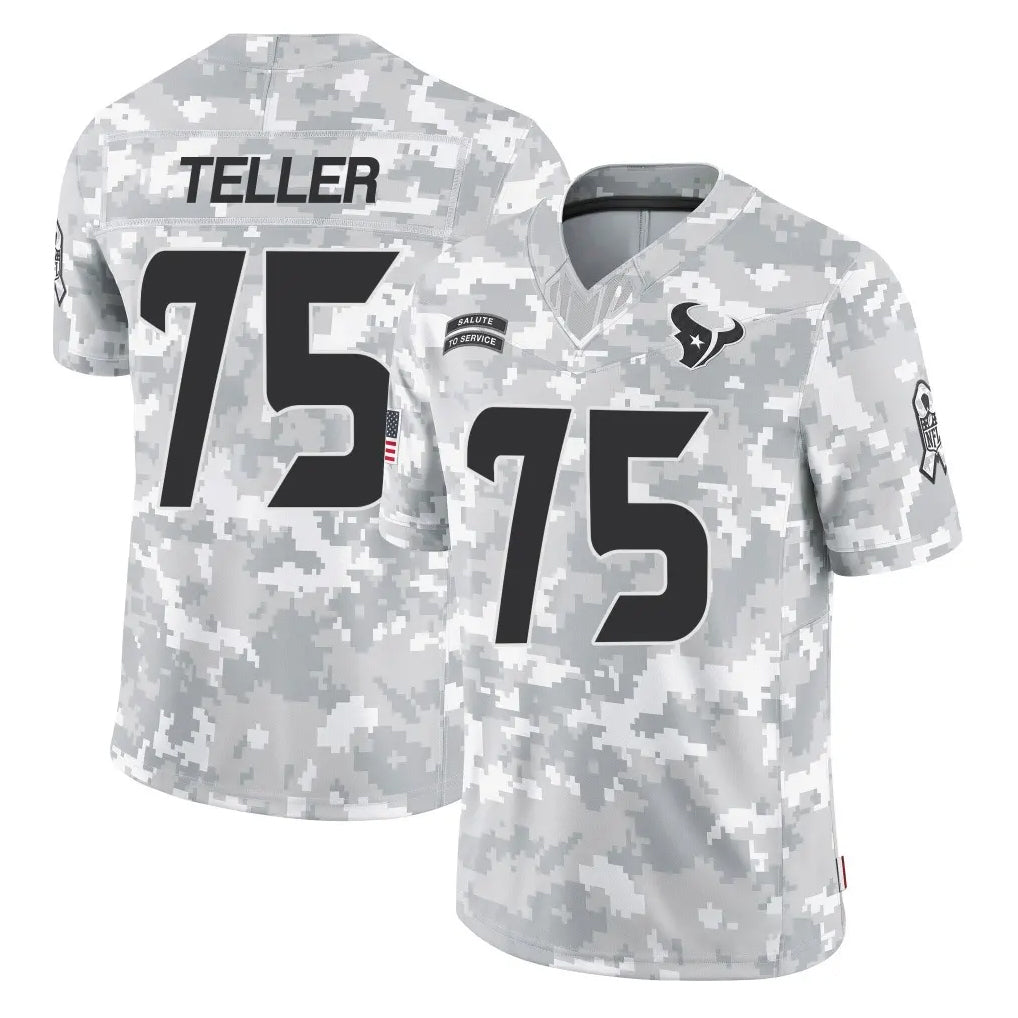 H.Texans #75 Wyatt Teller Player Arctic Camo Salute To Service Limited Game Ndoa Stitched Jerseys