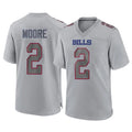 B.Bills #2 DJ Moore Player Gray Home Game Ndoa Stitched Jerseys