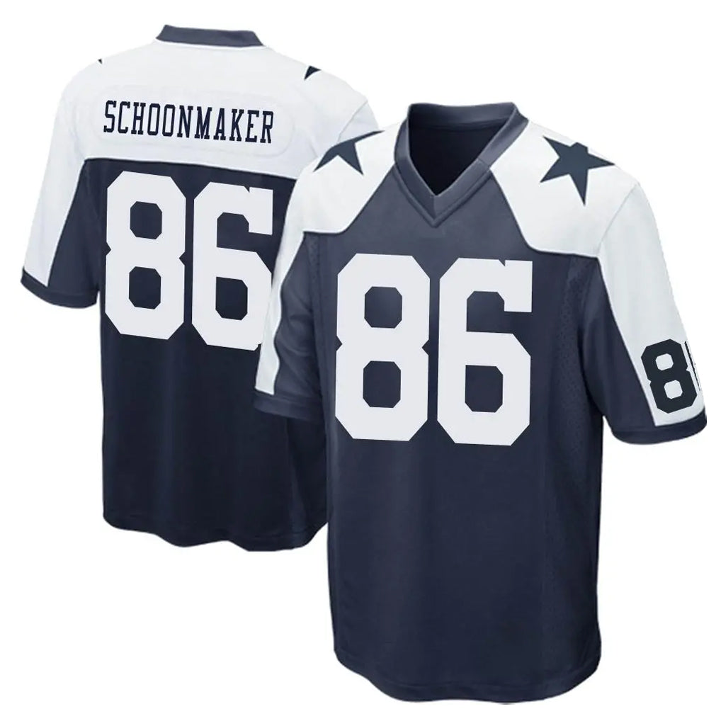 D.Cowboys #86 Luke Schoonmaker Player Navy-White Alternate Home Game Ndoa Stitched Jerseys