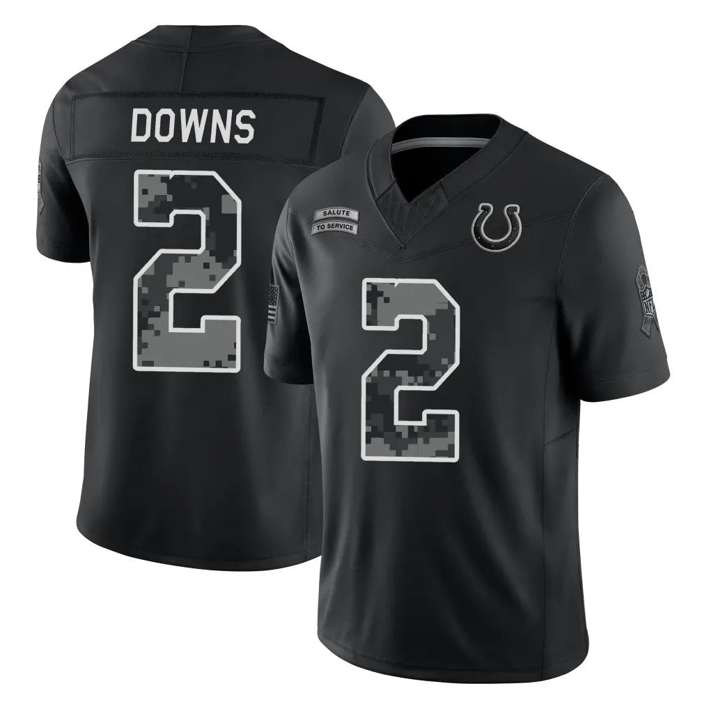 IN.Colts #2 Josh Downs Player Black Limited 2026 Salute to Service Home Game Ndoa Stitched Jerseys