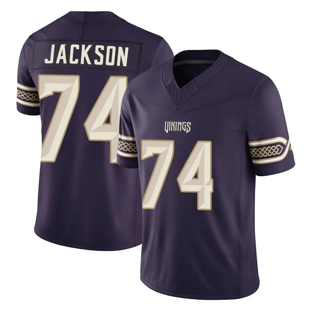 MN.Vikings #74 Donovan Jackson Player Purple Limited 2026 Rivalries Collection Home Game Ndoa Stitched Jerseys