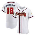 Ndoa A.Braves #18 Mike Yastrzemski player Gold Authentic White Program Stitched Jerseys