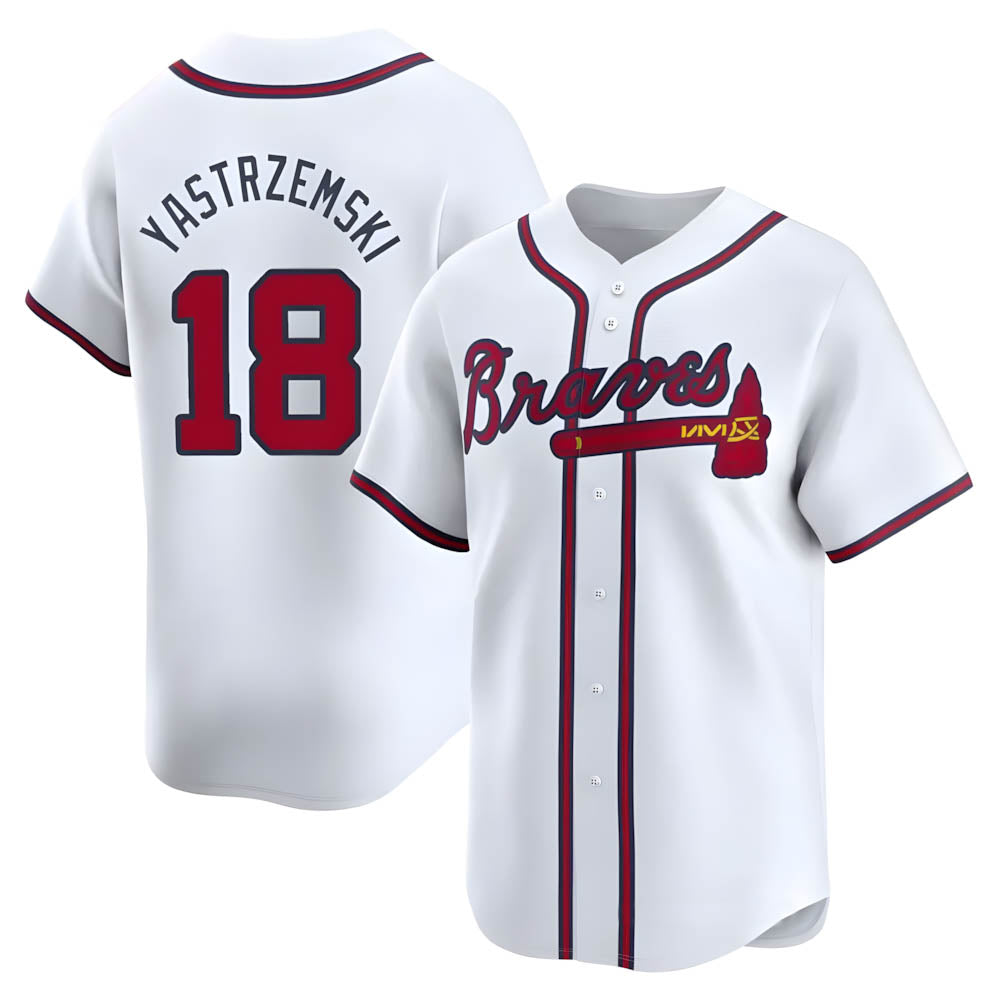Ndoa A.Braves #18 Mike Yastrzemski player White Limited Home Stitched Jerseys