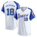 Ndoa A.Braves #18 Mike Yastrzemski player White Limited Throwback Cooperstown Collection Stitched Jerseys