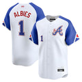 Ndoa A.Braves #1 Ozzie Albies Player Blue City Connect Stitched Jerseys