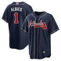 Ndoa A.Braves #1 Ozzie Albies Player Navy Alternate Stitched Jerseys