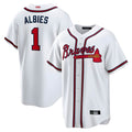 Ndoa A.Braves #1 Ozzie Albies Player White Alternate Stitched Jerseys