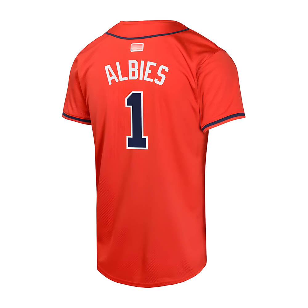 Ndoa A.Braves #1 Ozzie Albies Player Red Limited Stitched Jerseys