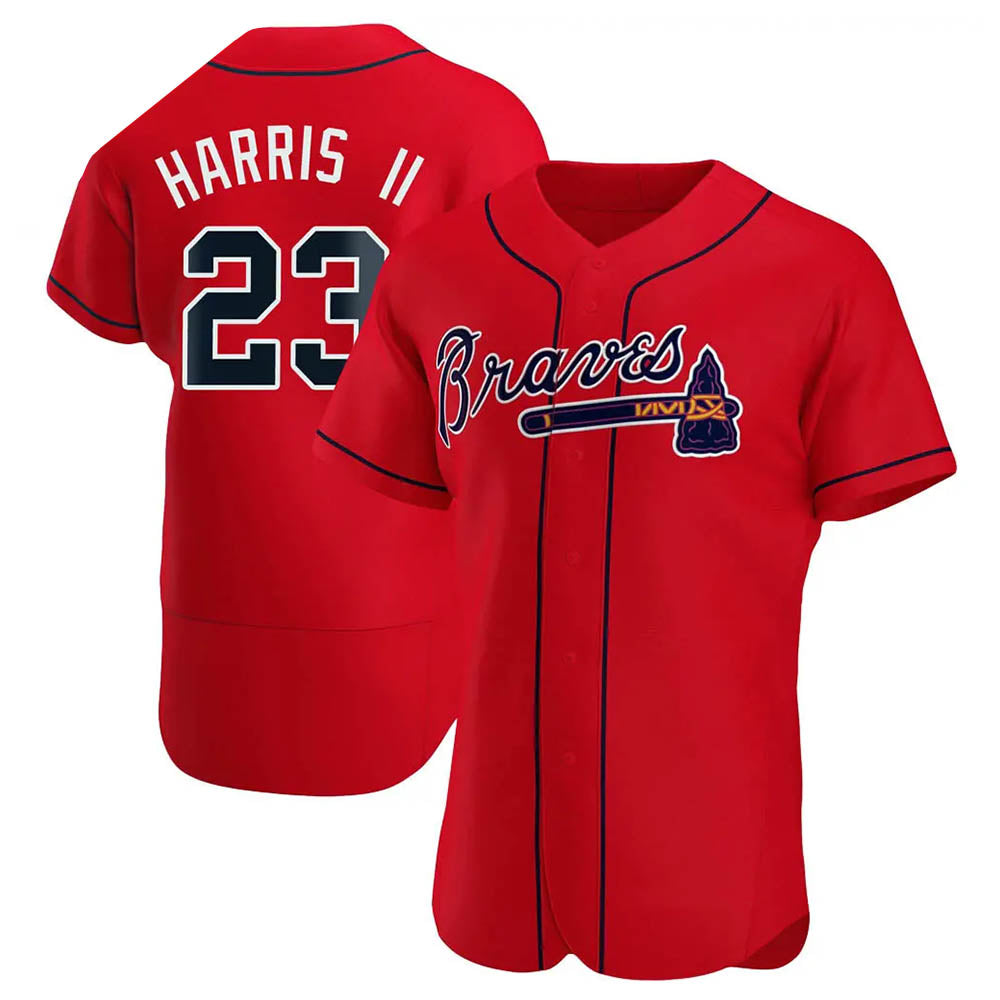 Ndoa A.Braves #23 Michael Harris II player Red Authentic Alternate Stitched Jerseys