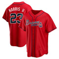 Ndoa A.Braves #23 Michael Harris II player Red Replica Alternate Stitched Jerseys