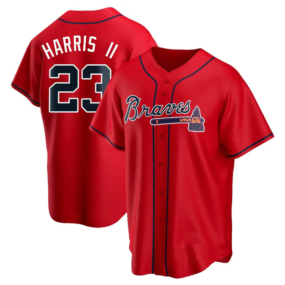 Ndoa A.Braves #23 Michael Harris II player Red Replica Alternate Stitched Jerseys