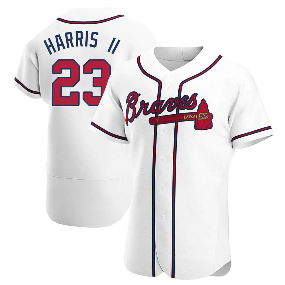 Ndoa A.Braves #23 Michael Harris II player White Authentic Home Stitched Jerseys
