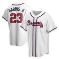 Ndoa A.Braves #23 Michael Harris II player White Replica Home Stitched Jerseys