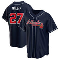 Ndoa A.Braves #27 Austin Riley Player Navy Replica Alternate Stitched Jerseys