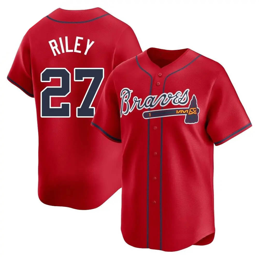 Ndoa A.Braves #27 Austin Riley Player Red Limited Alternate Stitched Jerseys