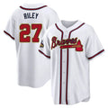 Ndoa A.Braves #27 Austin Riley Player White&Gold Replica Program Stitched Jerseys