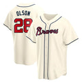 Ndoa A.Braves #28 Matt Olson Player Cream Replica Alternate Stitched Jerseys