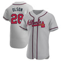 Ndoa A.Braves #28 Matt Olson Player Gray Authentic Road Stitched Jerseys