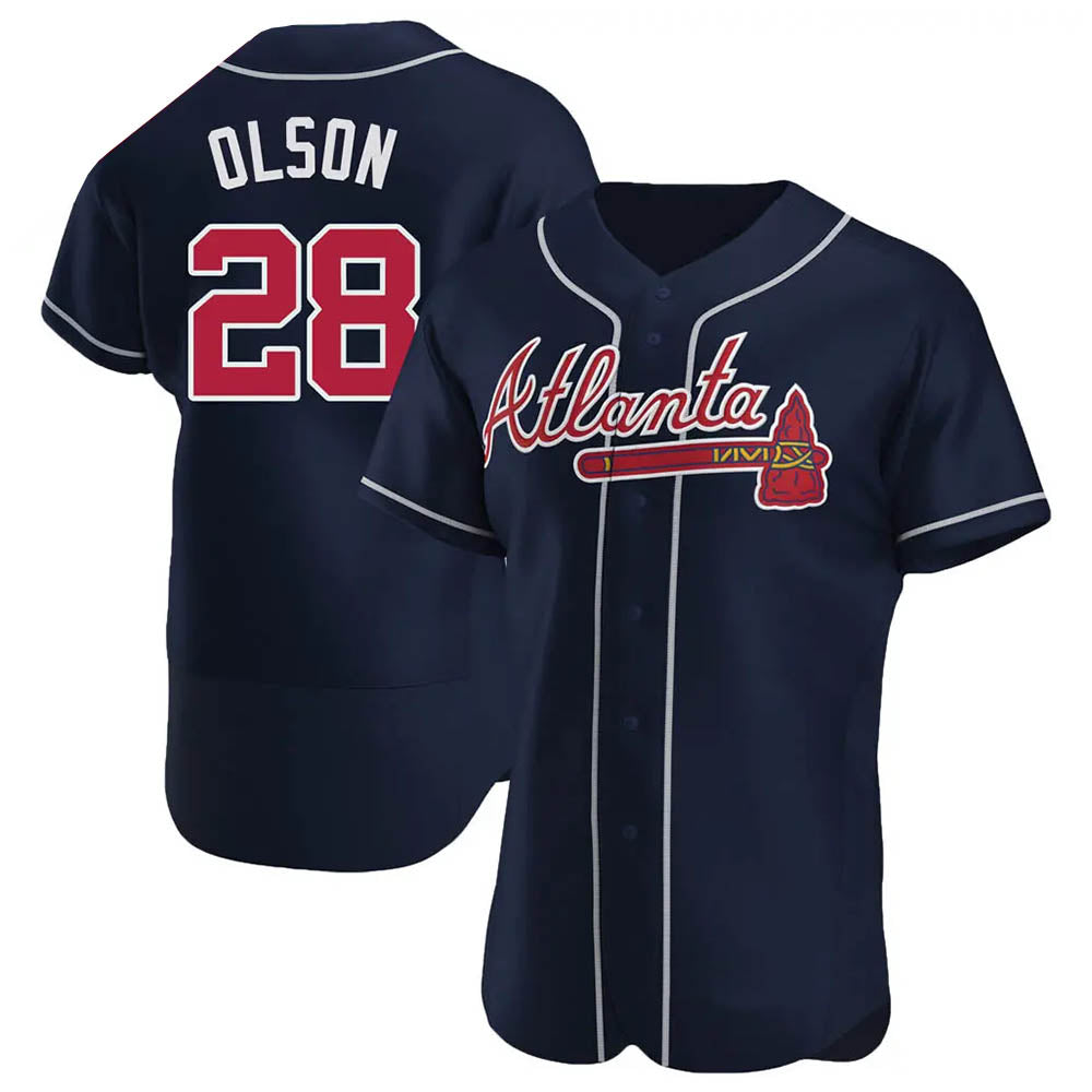 Ndoa A.Braves #28 Matt Olson Player Navy Authentic Alternate Stitched Jerseys