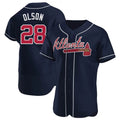 Ndoa A.Braves #28 Matt Olson Player Navy Authentic Alternate Stitched Jerseys