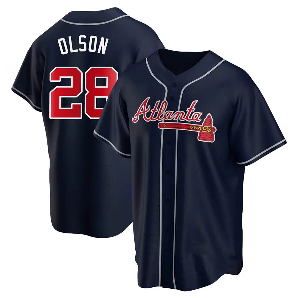 Ndoa A.Braves #28 Matt Olson Player Navy Replica Alternate Stitched Jerseys