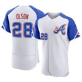 Ndoa A.Braves #28 Matt Olson Player White Authentic City Connect Stitched Jerseys