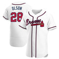 Ndoa A.Braves #28 Matt Olson Player White Authentic Home Stitched Jerseys