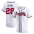 Ndoa A.Braves #28 Matt Olson Player White Elite Home Stitched Jerseys