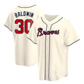 Ndoa A.Braves #30 Drake Baldwin player Cream Replica Alternate Stitched Jerseys