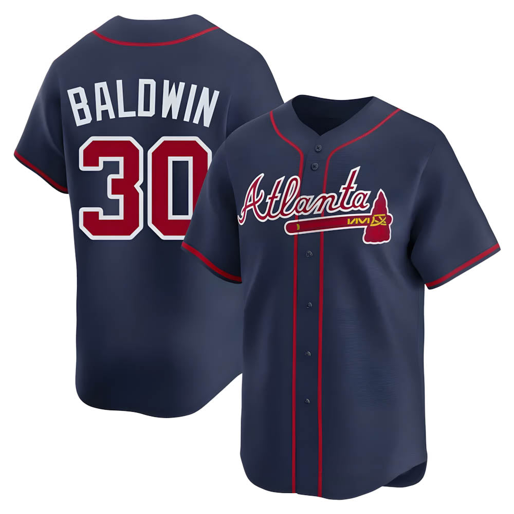 Ndoa A.Braves #30 Drake Baldwin player Navy Limited Alternate Stitched Jerseys