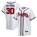Ndoa A.Braves #30 Drake Baldwin player White Home Replica Stitched Jerseys