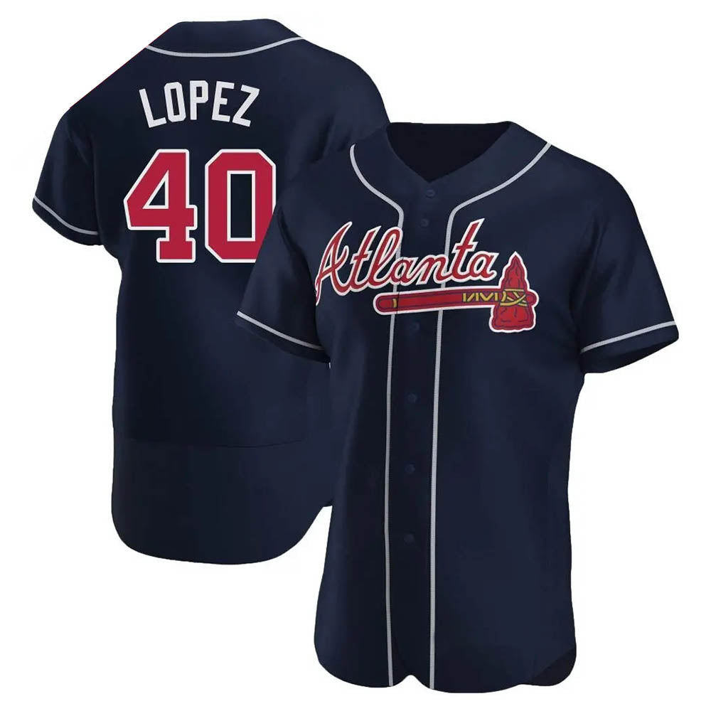 Ndoa A.Braves #40 Reynaldo Lopez player Navy Authentic Alternate Stitched Jerseys
